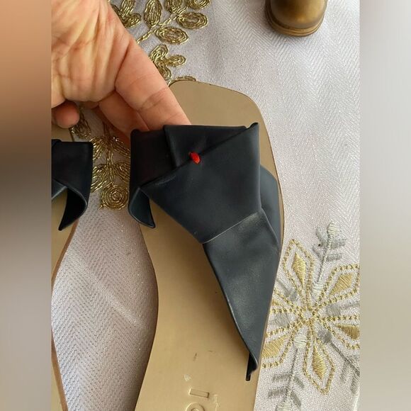 Tibi navy blue women's sandals with beige sole size 36 - Picture 9 of 12